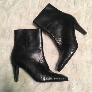 Black Leather Booties